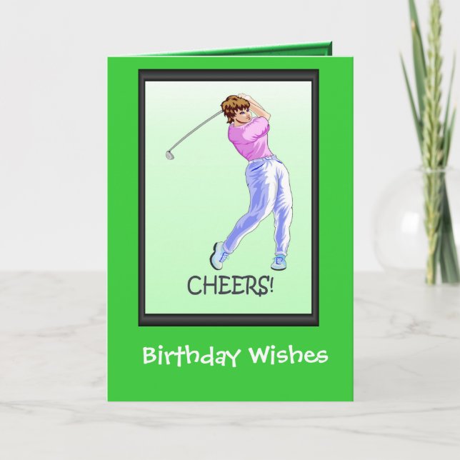 Tarjetas de cumpleaños Golfing, golfista de la (Anverso)