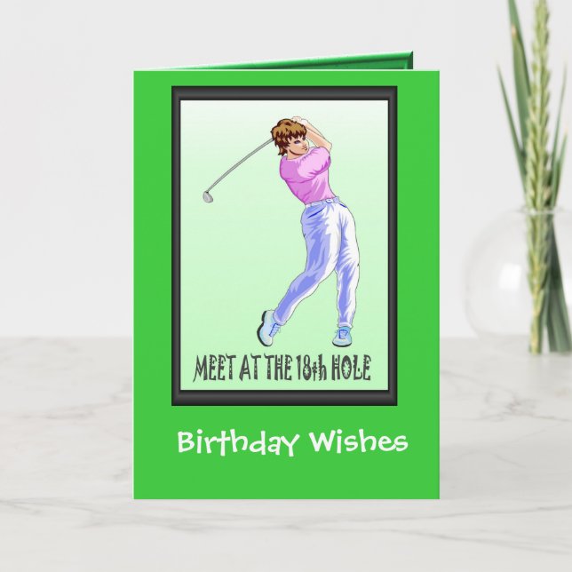 Tarjetas de cumpleaños Golfing, jugador de la (Anverso)