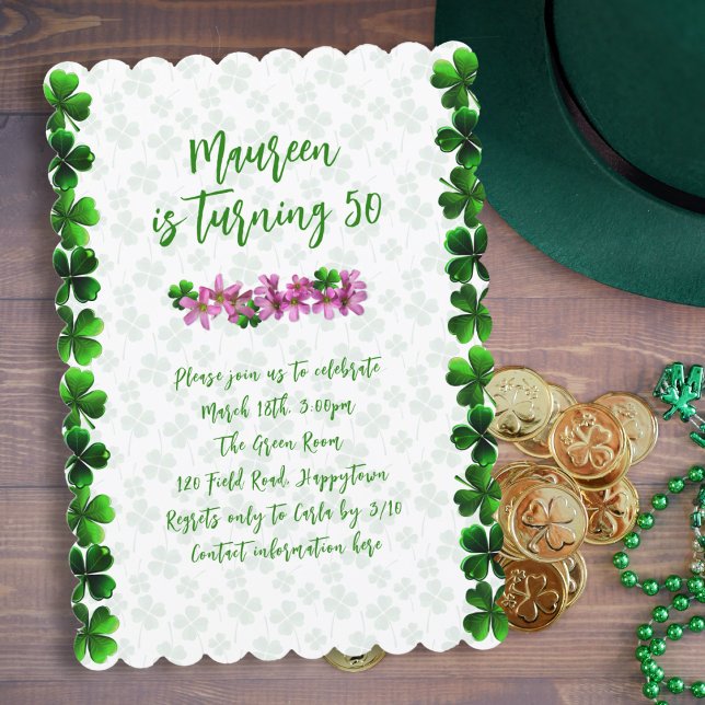Tarjetas de cumpleaños irlandesas de trébol de cua (Subido por el creador)