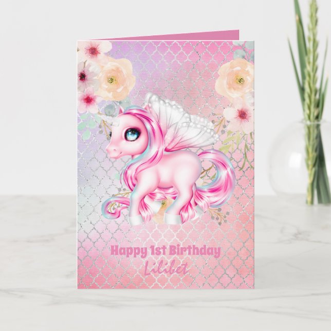 Tarjetas de cumpleaños Lilibet - Princess Unicorns (Anverso)
