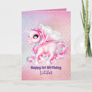 Tarjetas de cumpleaños Lilibet - Princess Unicorns