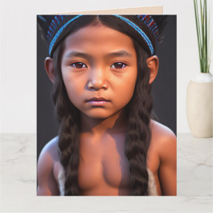 TARJETAS DE CUMPLEAÑOS NATIVAS DE ARTE PARA NIÑOS 