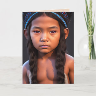 TARJETAS DE CUMPLEAÑOS NATIVAS DE ARTE PARA NIÑOS 