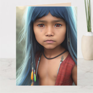 TARJETAS DE CUMPLEAÑOS NATIVAS DE ARTE PARA NIÑOS