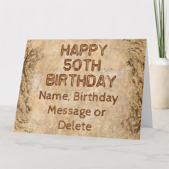 Tarjetas de cumpleaños número 50 personalizadas rú (Anverso)