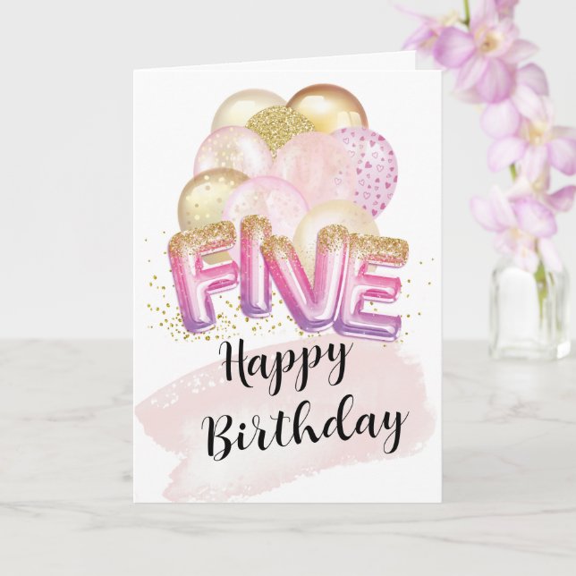 Tarjetas de cumpleaños para Chica de 5 años (Orquídea)