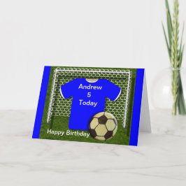 Tarjetas de cumpleaños para el fútbol azul