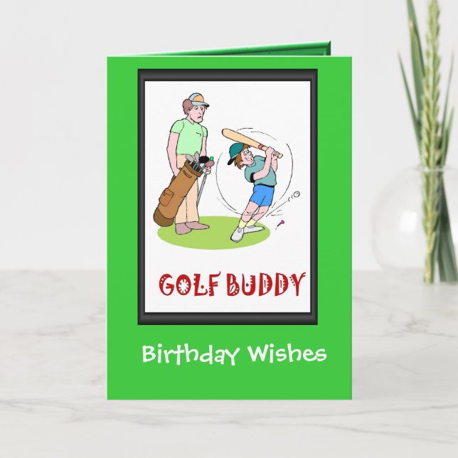 Tarjetas de cumpleaños para jugar golf, compañero  (Anverso)