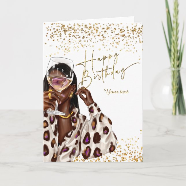 Tarjetas de cumpleaños para mujer afroamericana (Anverso)