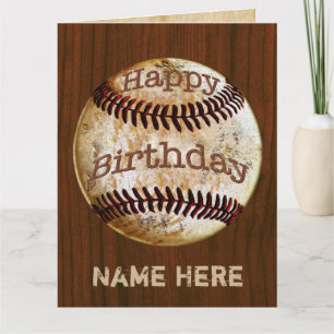 Tarjetas de cumpleaños personalizadas del béisbol