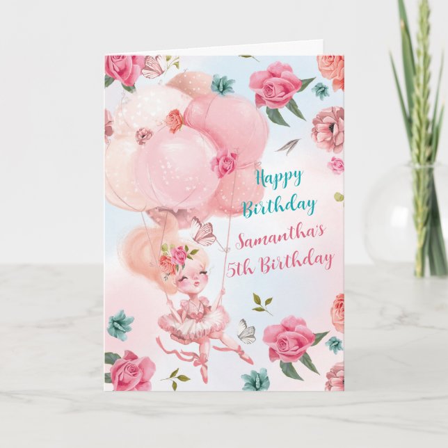Tarjetas de cumpleaños personalizadas para niña de (Anverso)