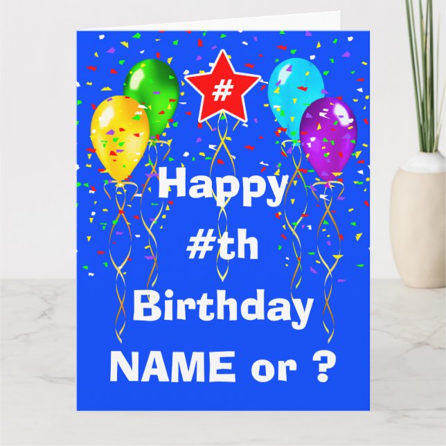 Tarjetas de cumpleaños personalizadas por edad, gr (Anverso)