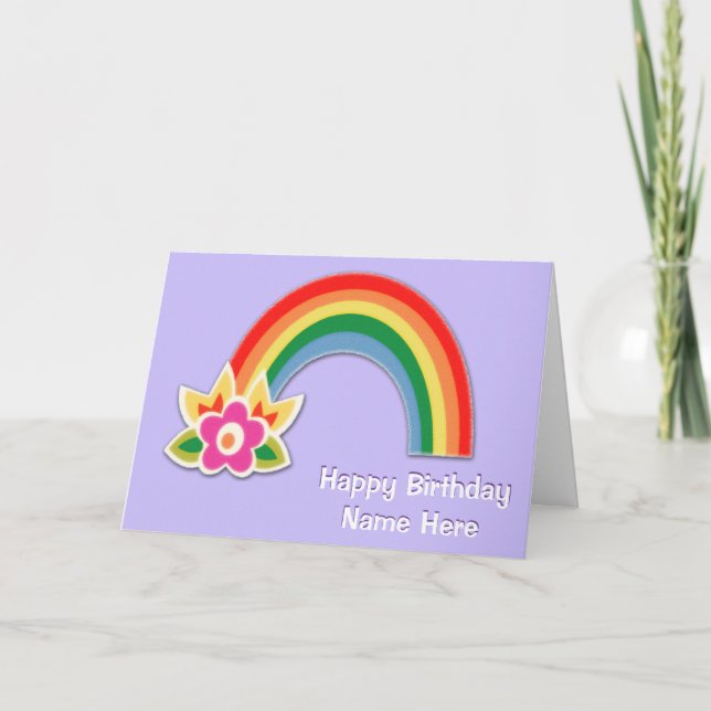 Tarjetas de cumpleaños personalizadas Rainbow para (Anverso)
