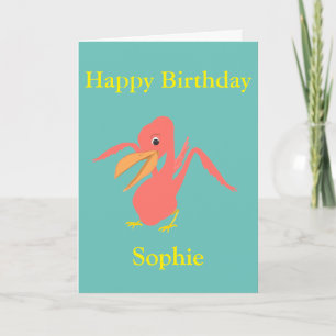 Tarjetas de cumpleaños Pink Pelican personalizable
