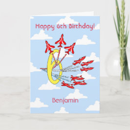 Tarjetas de cumpleaños Red Jet Planes - 6º (Cielo