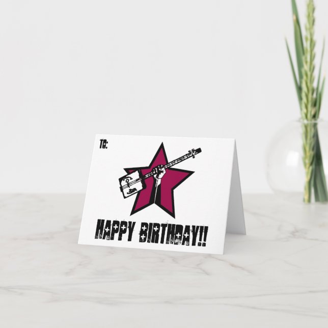 Tarjetas de cumpleaños "RockStar" (Anverso)