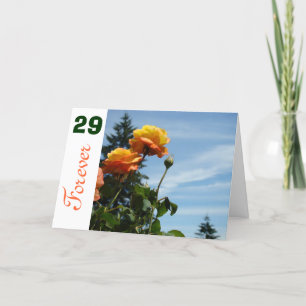 Tarjetas de Cumpleaños Rosas Naranjas 29 Forever V