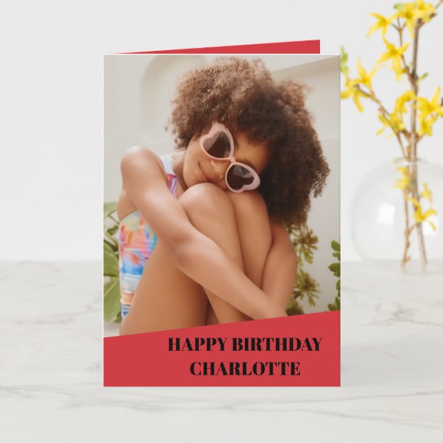 Tarjetas de Cumpleaños Simples Personalizadas con  (flor amarilla)