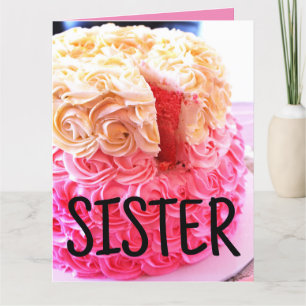 TARJETAS DE CUMPLEAÑOS TARTA PARA HERMANA (GRANDES