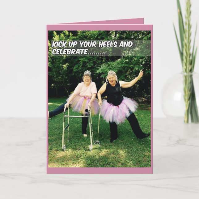 Tarjetas de cumpleaños Tutu para ancianas (Anverso)