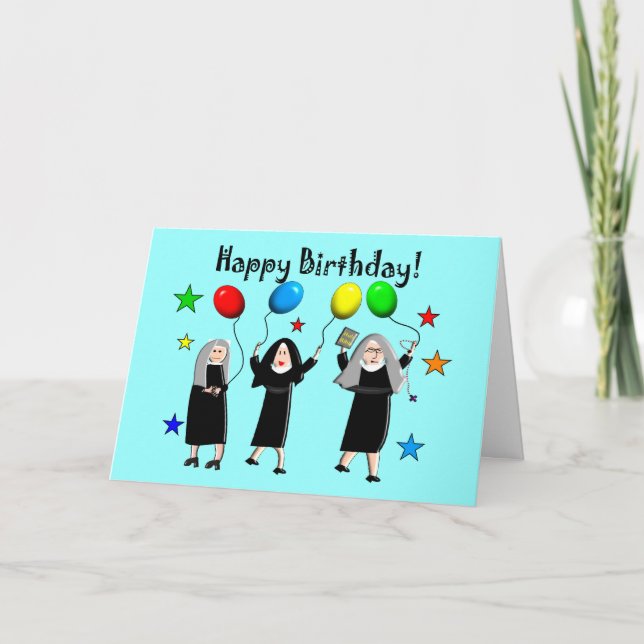 Tarjetas de cumpleaños y regalos de Nun Happy (Anverso)