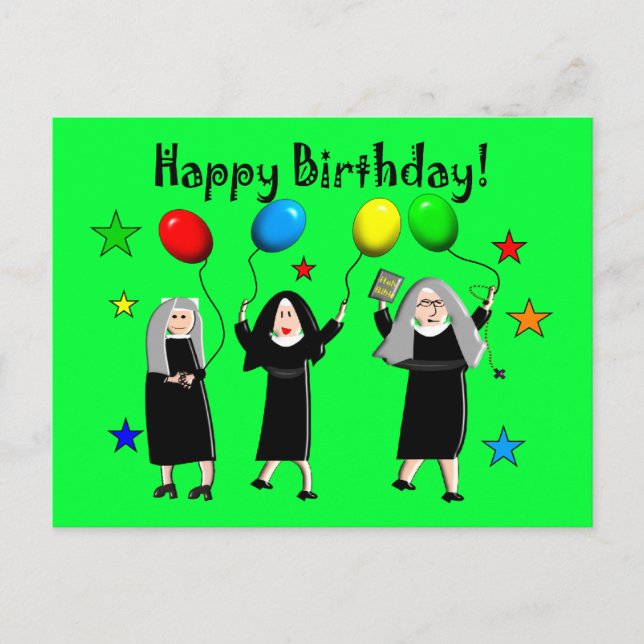 Tarjetas de cumpleaños y regalos de Nun Happy (Anverso)