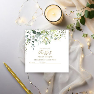 Tarjetas de Cute Greenery Adivina Cuántos Besos
