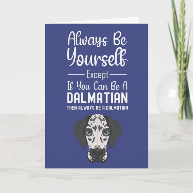 Tarjetas de dálmata lindo cachorro azul divertido  (Anverso)
