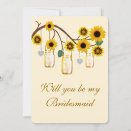 Tarjetas de Dama de Honor con Flores Amarillas en