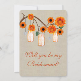 Tarjetas de Dama de Honor de Frascos de Naranja Rú