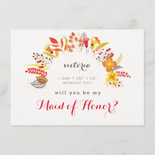 Tarjetas de Damas de Honor con Foliaje de Flores S