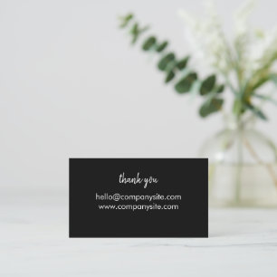 Tarjetas de descuento Gracias Negro Minimalista