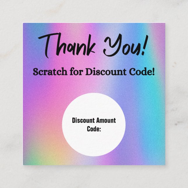 Tarjetas de descuento holográficas de desconexión (Reverso)