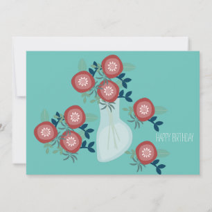 Tarjetas de deseos de cumpleaños con flores de cam