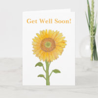 Tarjetas de deseos de recuperación con girasoles p