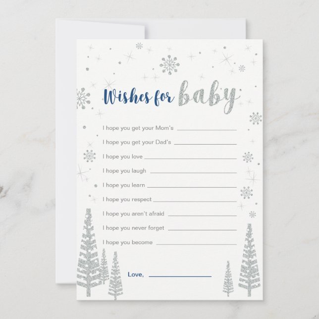 Tarjetas de deseos para bebé, Juego de regalos par (Anverso)