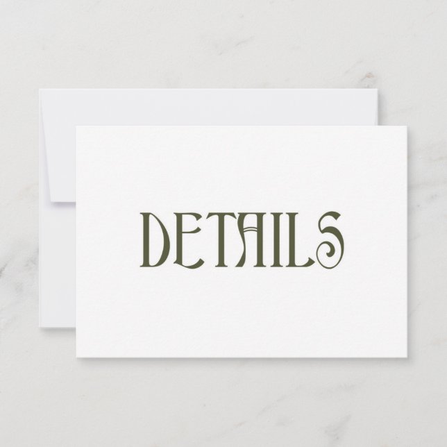 Tarjetas de DETALLE boda | Art Nouveau floral (Anverso)