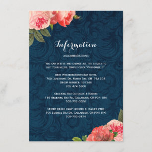 Tarjetas de detalle coralinas románticas de Peonie