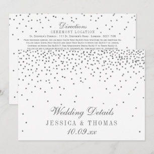 Tarjetas de detalle de Boda de confetti de vidrio 