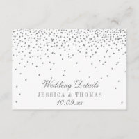 Tarjetas de detalle de Boda de confetti de vidrio 