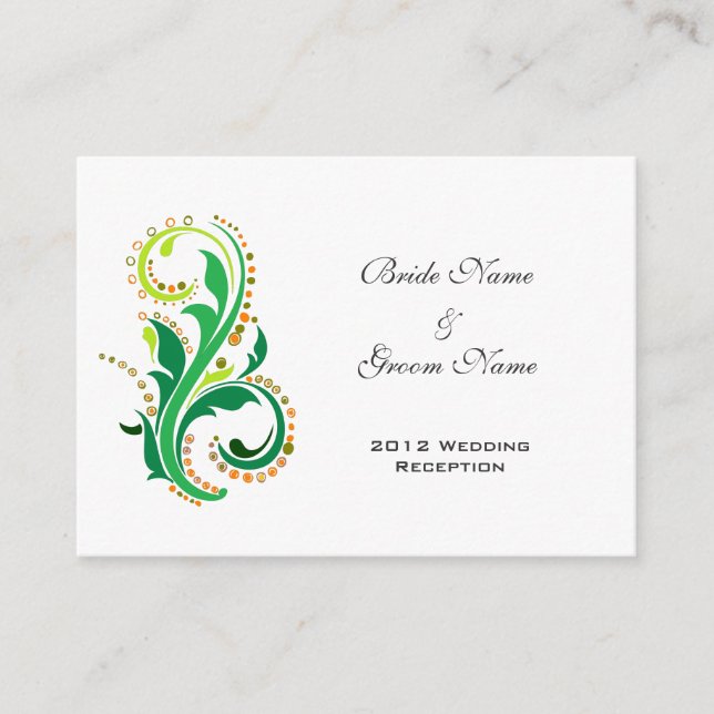 Tarjetas de detalle de la recepción de bodas. (Anverso)