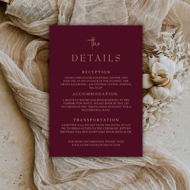 Tarjetas de Detalles Adicionales de Boda de Lujo d (Subido por el creador)