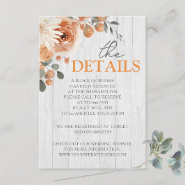 Tarjetas de detalles de Boda acuarela floral y mad