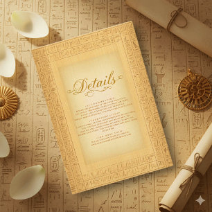 Tarjetas de Detalles de Boda al Estilo Egipcio Ant