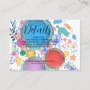Tarjetas de Detalles de Boda Bajo el Agua