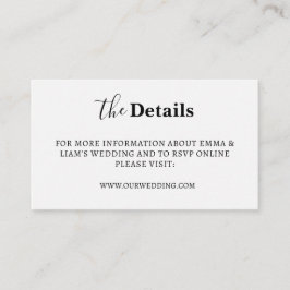 Tarjetas de Detalles de Boda Blancas