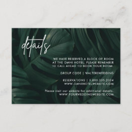 Tarjetas de detalles de boda de destino tropical