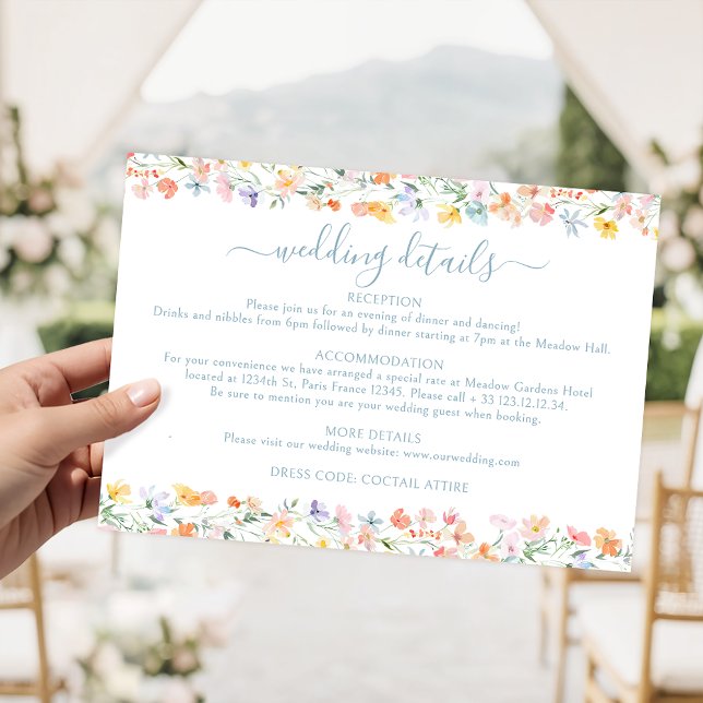 Tarjetas de Detalles de Boda de Flores Silvestres  (Subido por el creador)