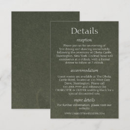 Tarjetas de Detalles de Boda Elegantes en Verde Sa