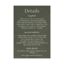 Tarjetas de Detalles de Boda Elegantes en Verde Sa